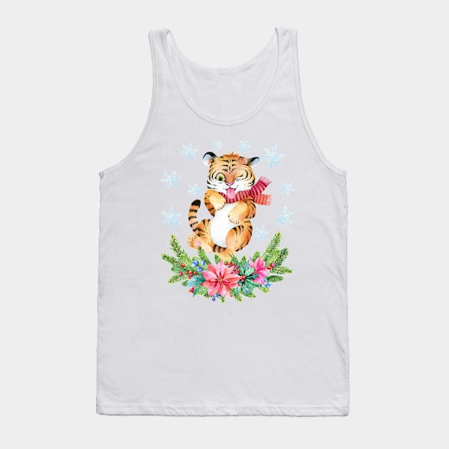 New Year Symbol 2022 - Tiger, Christmas Tiger Tank Top by Simple Wishes Art